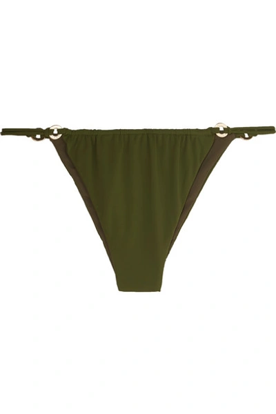 Fella Xaiver Embellished Bikini Briefs In Army Green
