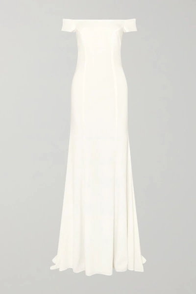 Rime Arodaky Louvre Off-the-shoulder Crepe Gown In White