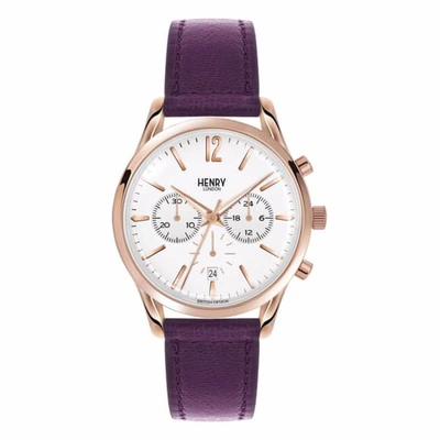 Henry London Ladies 39mm Hampstead Chronograph Leather Watch