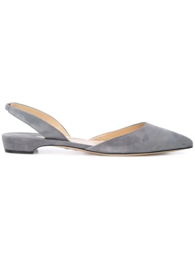 Paul Andrew Rhea Suede Point-toe Flats In Grey