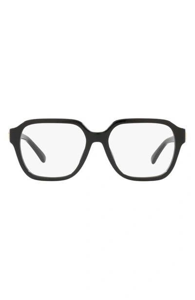 Tory Burch 53mm Square Optical Glasses In Black