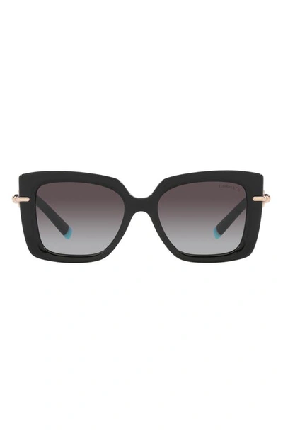 Tiffany & Co 53mm Gradient Butterfly Sunglasses In Black