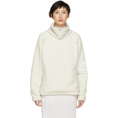 Kanghyuk Off-white Faux-fur Turtleneck Sweater In Off White