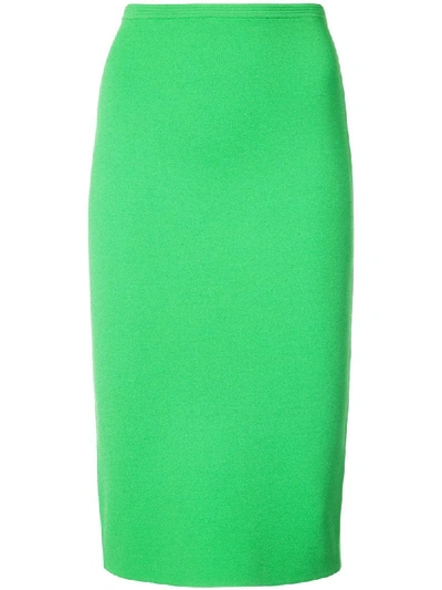 Diane Von Furstenberg Knit Pencil Skirt In Green