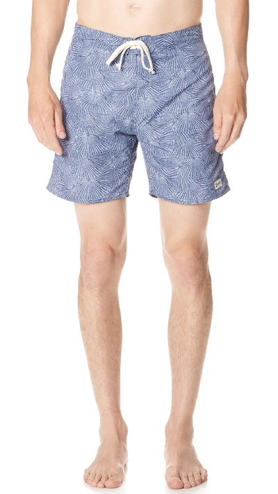 Bather Painted Palms Swim Trunks In Blue