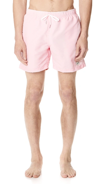 Bather Solid Swim Trunks In Pink