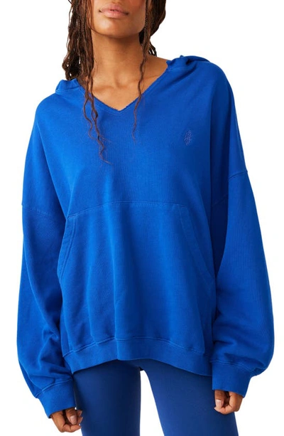 Fp Movement Best Of Oversize Cotton Hoodie In Electric Cobalt