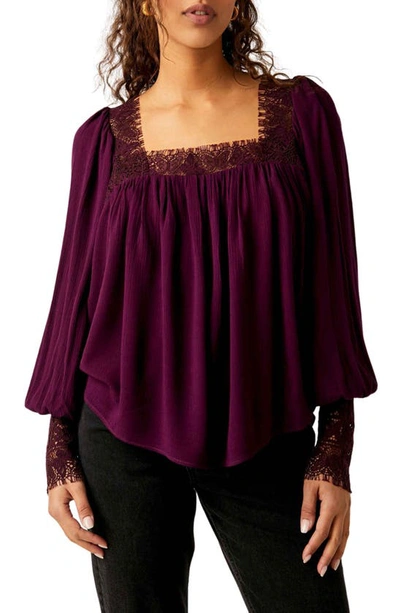 Free People Flutter By Lace Blouse In Multi