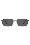 Ray Ban 57mm Rectangular Sunglasses In Black