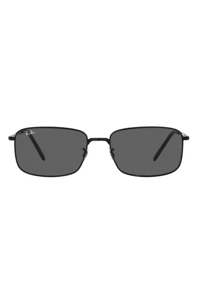 Ray Ban 60mm Rectangular Sunglasses In Black