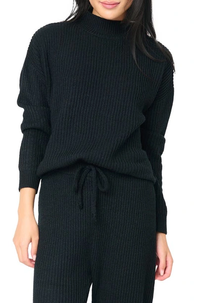 Gibsonlook Gigi Rib Mock Neck Sweater In Black