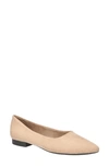 Bella Vita Mireya Pointed Toe Flat In Almond Suede