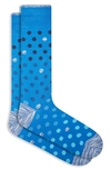 Bugatchi Polka Dot Dress Socks In Classic Blue