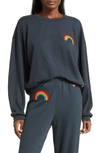 Aviator Nation Rainbow Sweatshirt In Dark Charcoal