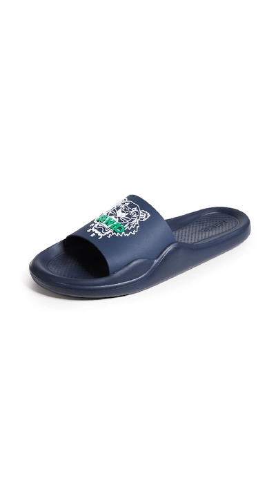Kenzo Pool Sandals In Navy Blue