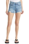 Edwin Cai High Waist Cutoff Denim Shorts In Remix