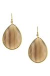 Olivia Welles Stone Detailed Teardrop Earrings In Gold / Grey