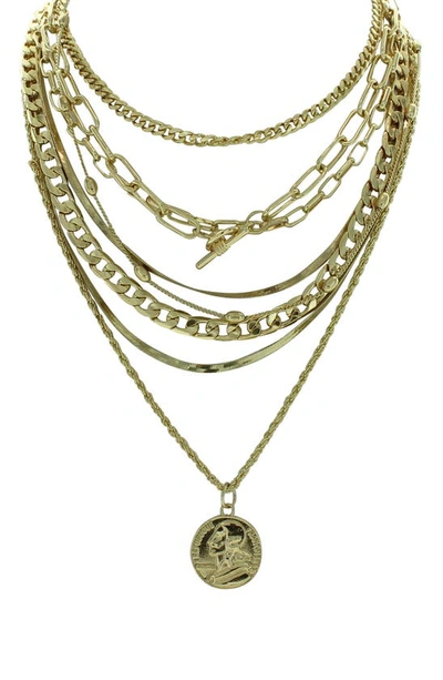 Olivia Welles Lindsay Layered Necklace In Gold