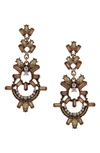 Olivia Welles Crystal Encrusted Drop Earrings In Gold / Multi