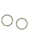 Olivia Welles Crystal Open Circle Stud Earrings In Gold / Clear