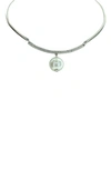 Olivia Welles Nikki Iced Imitation Pearl Choker Necklace In Silver / White / Clear