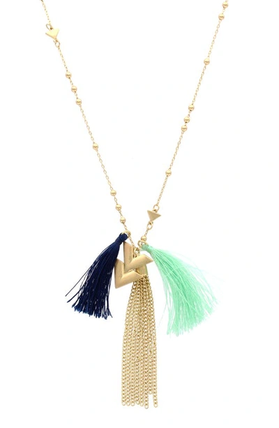 Olivia Welles Fara Tassel Pendant Necklace In Gold