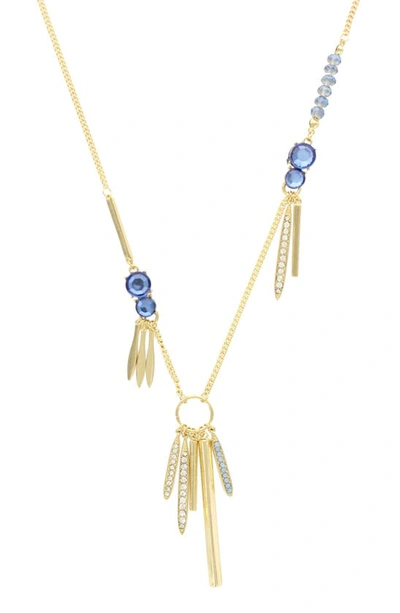 Olivia Welles Bev Detail Necklace In Gold / Blue