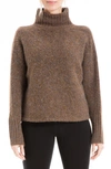 Max Studio Diagonal Texture Cowl Neck Sweater In Hthrbrown