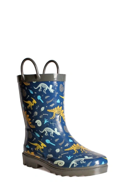 Nomad Splashy Kids Rain Boot In Blue Dinos