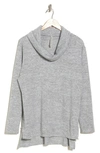 Forgotten Grace Cowl Neck High/low Knit Sweater In Grey