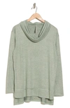 Forgotten Grace Cowl Neck High/low Knit Sweater In Taupe