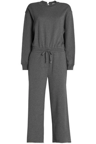 Alexander Wang T Woman Mélange French Cotton-terry Jumpsuit Dark Gray