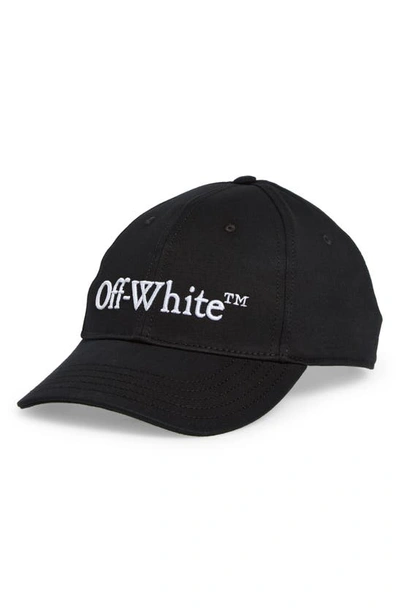Off-white Bookish Embroidered Logo Baseball Cap In Black