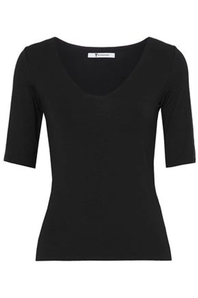 Alexander Wang T T By Alexander Wang Woman Cutout Stretch-modal Top Black