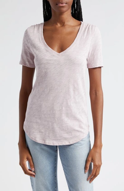 Atm Anthony Thomas Melillo Slub V-neck Tee In Pink Lilac