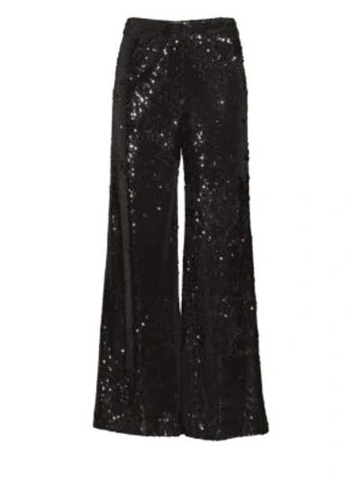 Milly Sia Sequin Trousers In Black