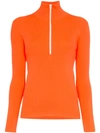 Tibi High Neck Knitted Track Top In Orange