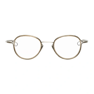 Dita Silver And Gold Haliod Glasses In Silver/ylw