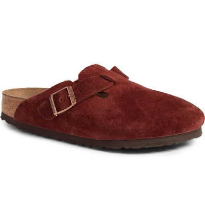 Birkenstock 'boston' Soft Footbed Clog In Burgundy