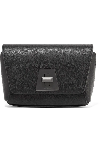Akris Anouk Little Day Textured-leather Shoulder Bag In Black