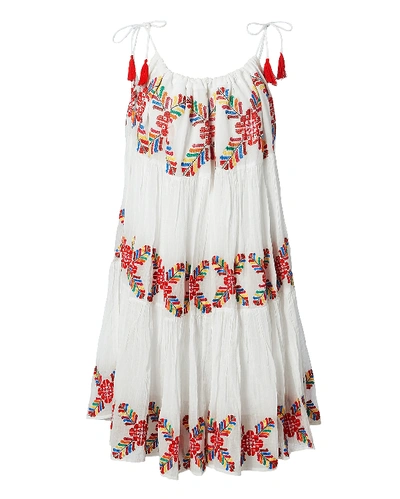 Carolina K Multi Embroidered White Dress