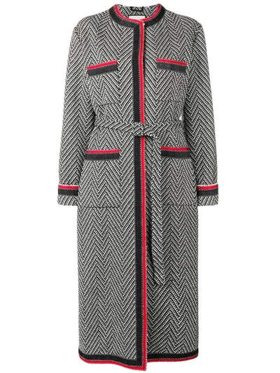 Gucci Grosgrain-trimmed Wool-blend Bouclé Coat In Black