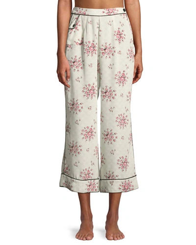 Morgan Lane Trudy Tea Rose Pajama Pants In White Pattern