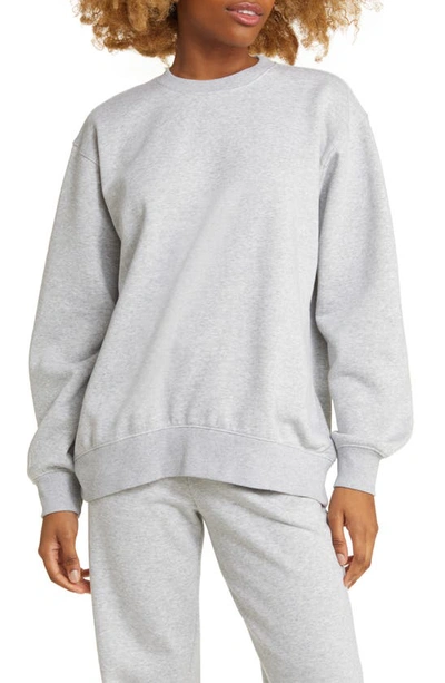 Bp. Oversize Crewneck Sweatshirt In Grey Soft Heather