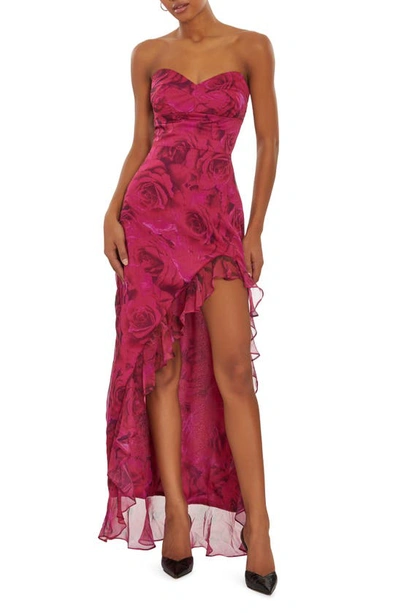 Amanda Uprichard Eden Floral Strapless Gown In Zahra Fleur