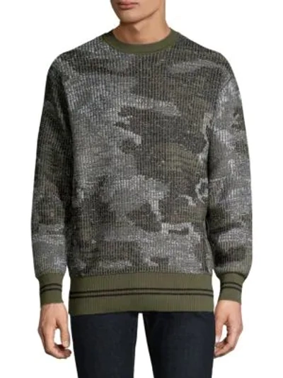 Diesel Black Gold Dbg Camo Knit Sweater In Military Green
