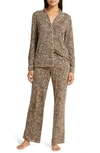 Nordstrom Moonlight Eco Knit Pajamas In Beige Leopard Spots
