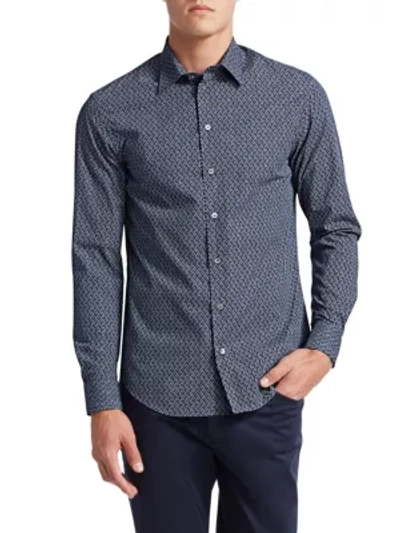 Emporio Armani Cotton Button-down Shirt In Multi