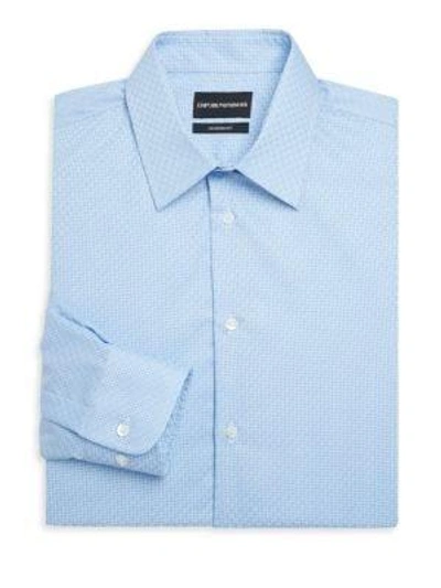 Emporio Armani Modern Fit Cotton Woven Shirt In Light Blue
