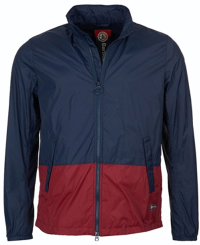 Barbour Two-tone Lightweight Cotton Jacket In Navy